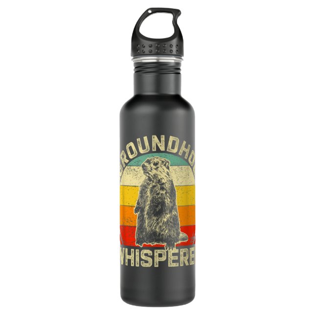Bouteille D'eau Vintage Groundhog Whisperer Silhouette (Devant)