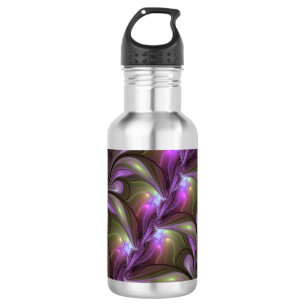 Bouteille D'eau Violet Abstrait violet violet kaki fractal