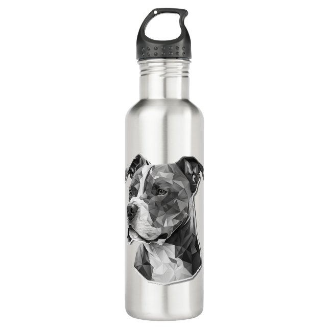Bouteille D'eau Visage de chien Pitbull (Devant)