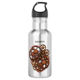 Bouteille D'eau Vitesses rouillées en métal de Steampunk avec de