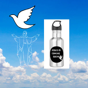 Bouteille D'eau Vive Blanche Jésus Bientôt