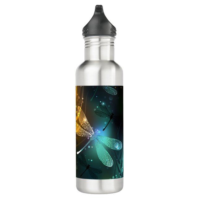 Bouteille D'eau Vol de libellule verte lumineuse (Droite)