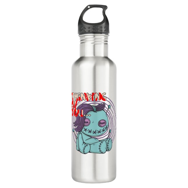 Bouteille D'eau Voodoo Doll - Penser à vous (Devant)