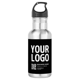 Bouteille D'eau Votre logo avec code QR et texte modifiables