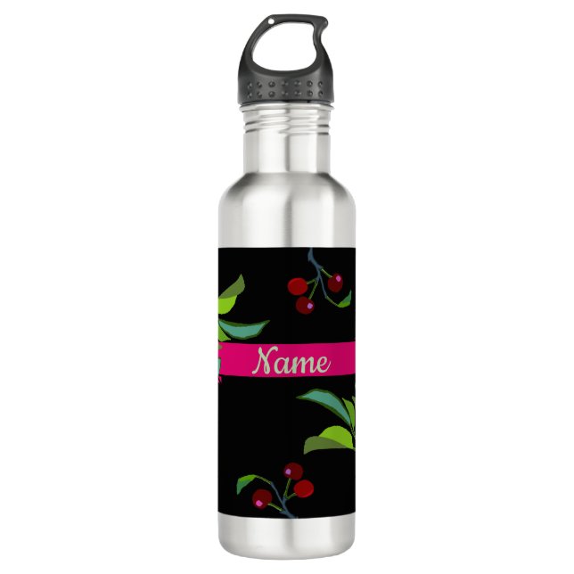 Bouteille D'eau Votre Nom Trois Cerises Membre (Devant)