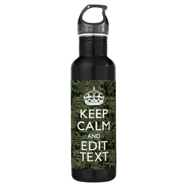 Bouteille D'eau Votre texte Camouflage numérique Camo Conserver le (Devant)