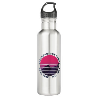 Bouteille D'eau Voyage sur route Retro Sunset Mountains Custom