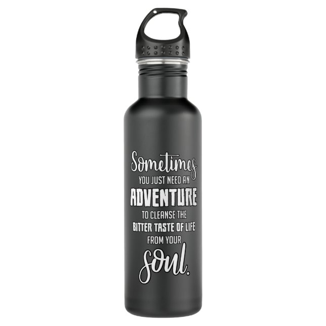 Bouteille D'eau Voyager Voyage Devis Aventure Devis Idée Cadeau (Devant)