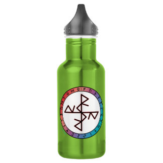 Bouteille D'eau Voyages Sûrs & Rune de l'Équilibre Liant