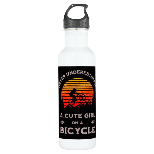 Bouteille D'eau VTT moto drôle mignonne pour les filles moto (Devant)