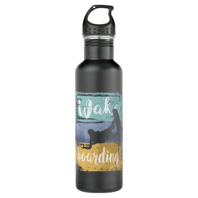 Bouteille D'eau Wakeboard Retro Wakeboard (Devant)