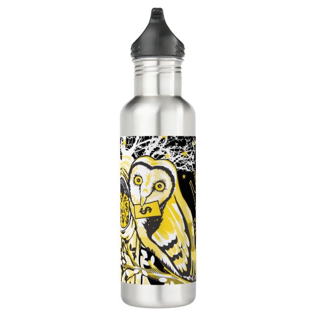 Bouteille D'eau Water Bottle – Urban Tree Owl & Wealth Surreal Pop (Droite)
