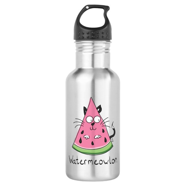 Bouteille D'eau Watermeowlon Watermelon Cat Funny Water Bottle (Devant)