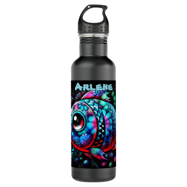Bouteille D'eau Whimsical Big-Eyed Fish Nautical Personalized (Devant)