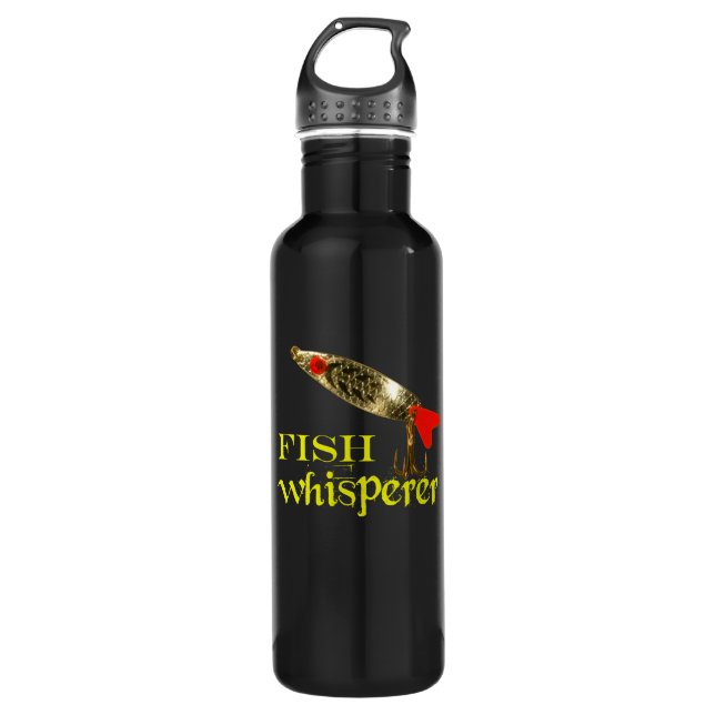 Bouteille D'eau Whisperer De Poisson Avec Lure De Pêche (Devant)