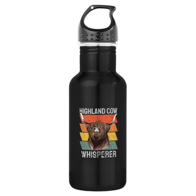 Bouteille D'eau Whisperer de vache Highland (Devant)