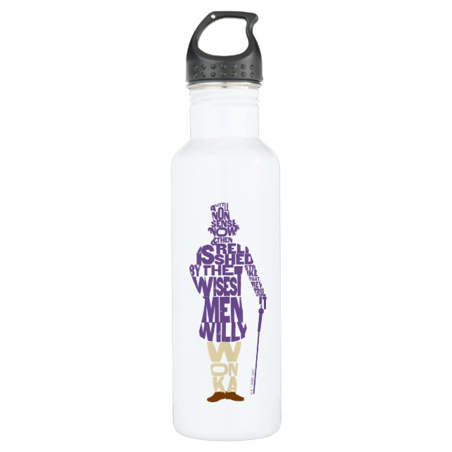 Bouteille D'eau Willy Wonka Citation Silhouette (Devant)