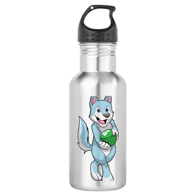 Bouteille D'eau Wolf à Bowling avec Bowling balle (Devant)