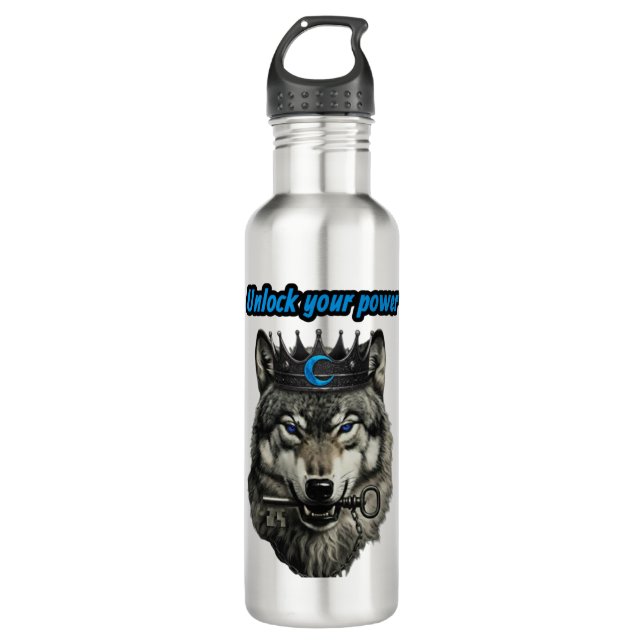 Bouteille D'eau wolf king unlock your power (Devant)
