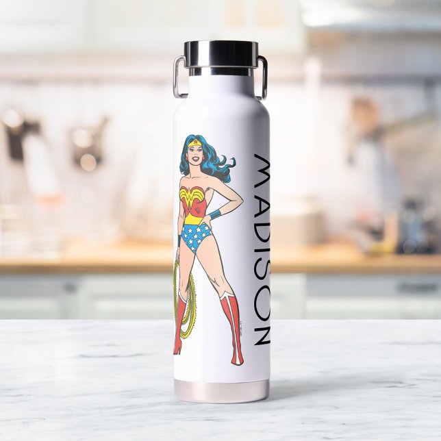 Bouteille D'eau Wonder Woman debout | Ajouter Votre Nom (Créateur téléchargé)