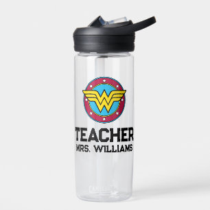 Bouteille D'eau Wonder Woman   Logo Cercle & Etoiles