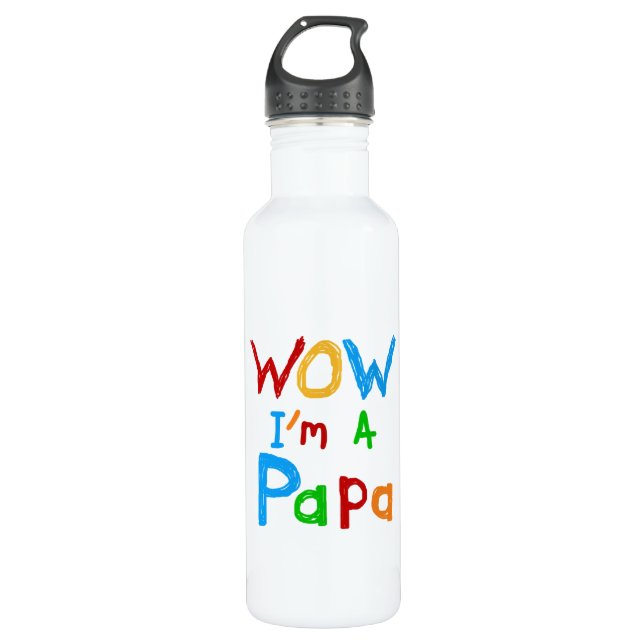 Bouteille D'eau Wow, je suis un Papa Tshirts et (Devant)