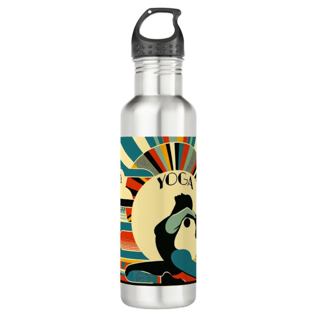 Bouteille D'eau Yoga Art déco féminin (Devant)