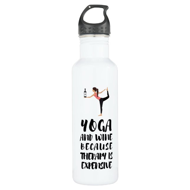 Bouteille D'eau Yoga et vin (Devant)
