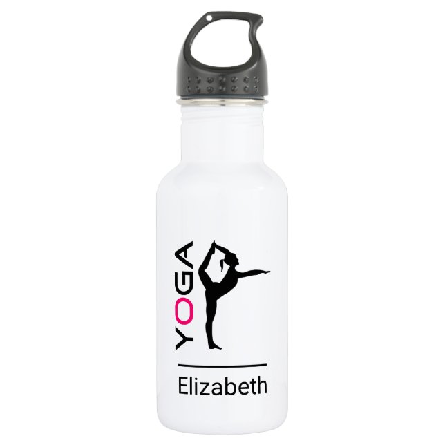 Bouteille D'eau Yoga Pose Femme Silhouette Personnalisée (Devant)