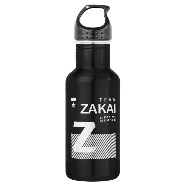 Bouteille D'eau Zakai Nom personnalisé Anniversaire (Devant)