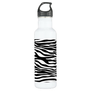 Bouteille D'eau Zebra Print, Zebra Stripes, Noir Et Blanc