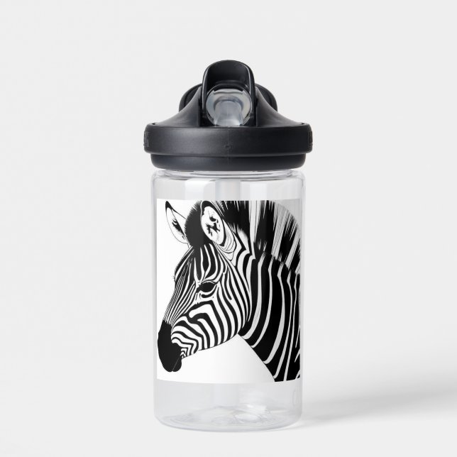 Bouteille D'eau Zèbre noir et blanc (Avant)