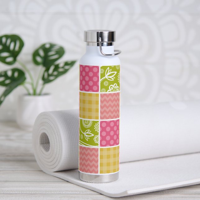 Bouteille D'eau Zigzag, Chevron, Pois, En vichy, Patchwork (Yoga)