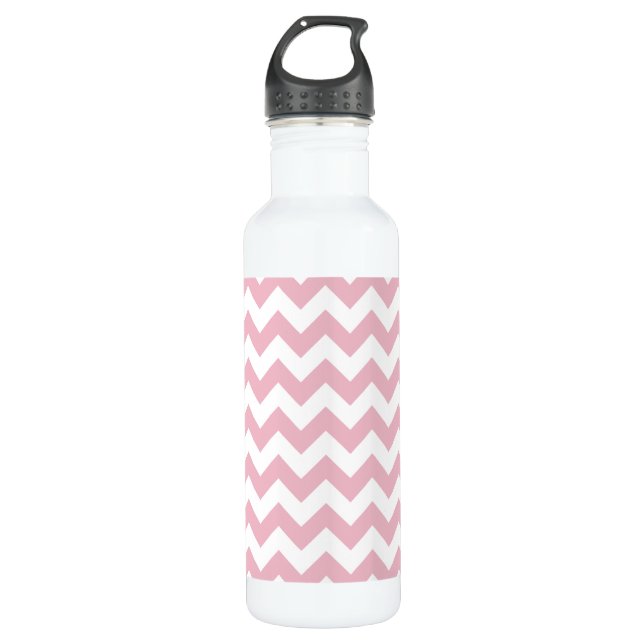 Bouteille D'eau Zigzag rose, Chevron rose, Motif géométrique (Devant)