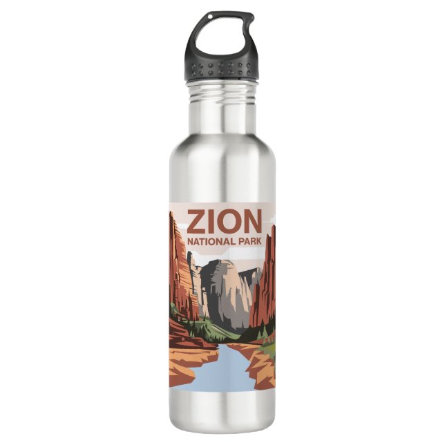 Bouteille D'eau Zion National Park Travel Art (Devant)