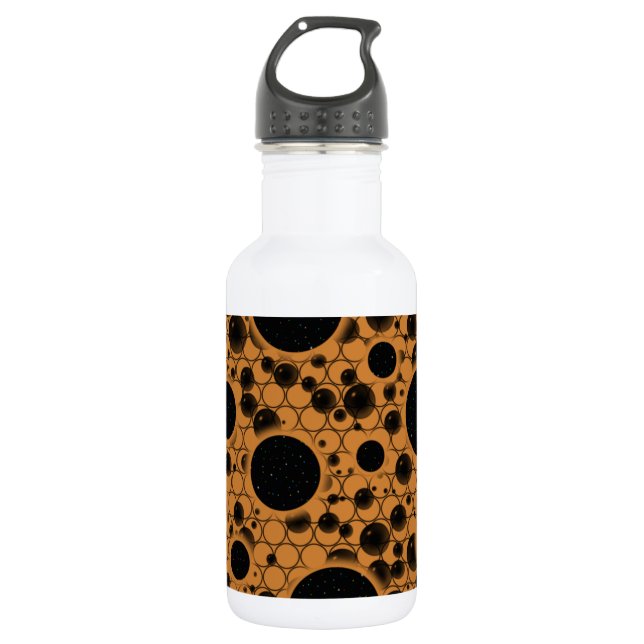Bouteille D'eau Zones de bulles spatiales - Bronze (Devant)
