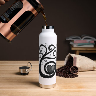 Bouteille d'encre de coeur bouclés
