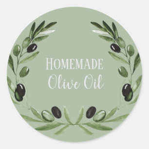 Bouteille d'huile d'olive Rustique Étiquette privé