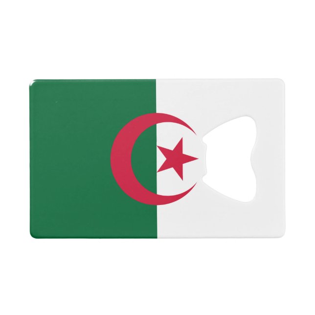 Bouteille en acier avec drapeau d'Algérie (Devant (Horizontal))