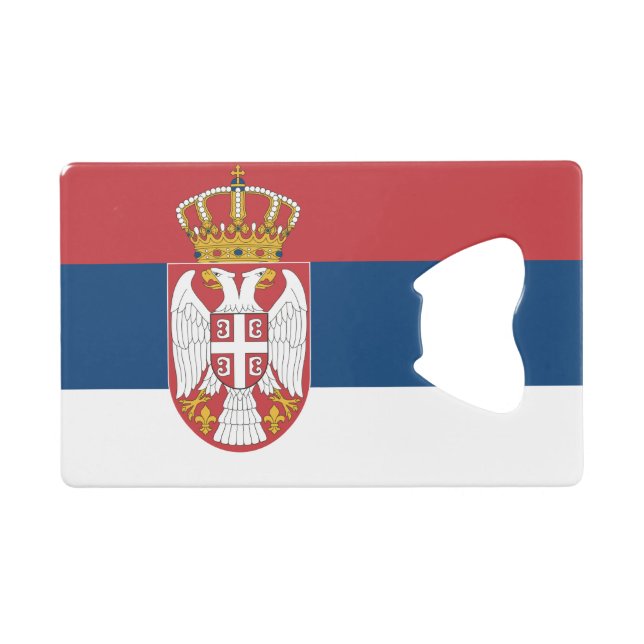 Bouteille en acier avec drapeau de Serbie (Devant (Horizontal))