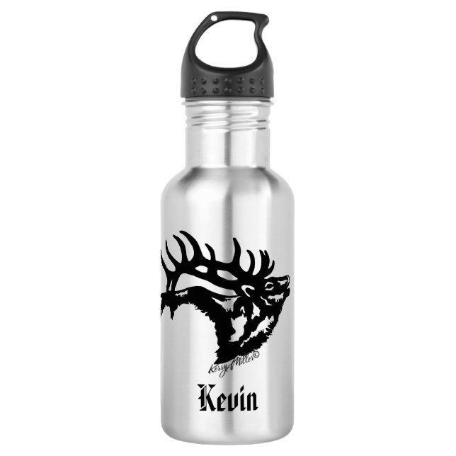Bouteille en acier inoxydable Bull Elk (Devant)
