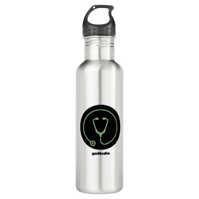 Bouteille en acier inoxydable - logo goMedic (Devant)