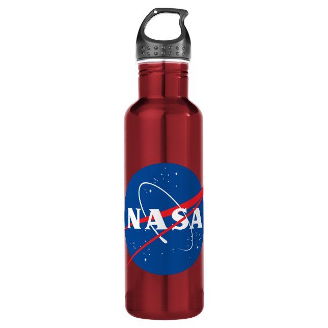 Bouteille en acier rouge de la NASA (24 oz.) (Devant)