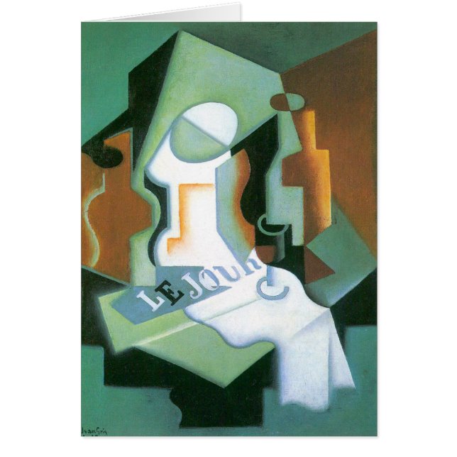 Bouteille et plat de fruits de Juan Gris, Cubisme  (Devant)
