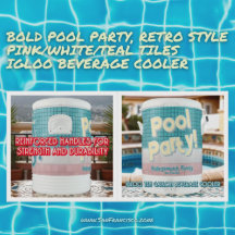 Soirée piscine en gras, style rétro Carreaux rose/