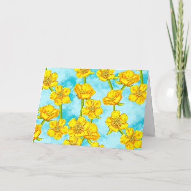Bouteille jaune Design floral (Devant)