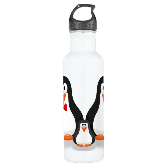 Bouteille mignonne de famille de pingouin (Devant)