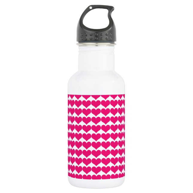 Bouteille Motif Coeurs mignons rose (Devant)