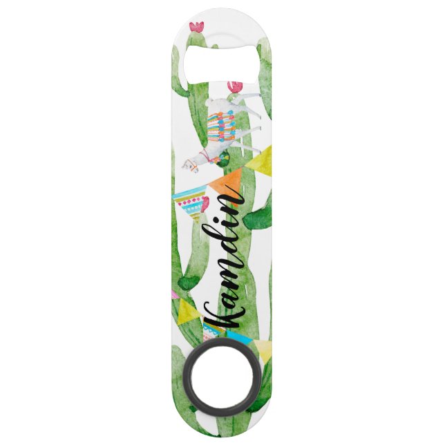 Bouteille personnalisée Boho Llama Bohemian Cac (Devant)