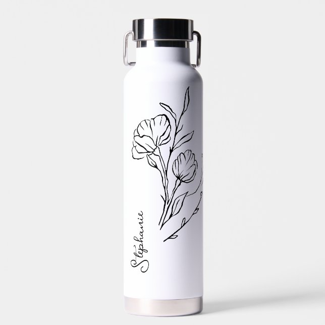 Bouteille personnalisée élégante avec nom en écrit (Avant)